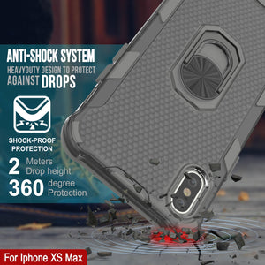 PunkCase para iPhone XS Max [Serie Magnetix 2.0] Funda Clara de TPU Protectora con Soporte [Gris]