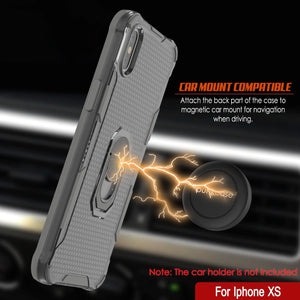 PunkCase para iPhone XS [Serie Magnetix 2.0] Funda transparente protectora de TPU con soporte [Gris]