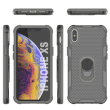 Load image into Gallery viewer, PunkCase para iPhone XS [Serie Magnetix 2.0] Funda transparente protectora de TPU con soporte [Gris]
