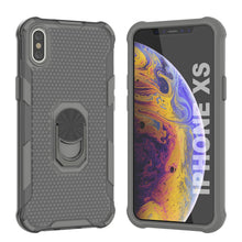 Load image into Gallery viewer, PunkCase para iPhone XS [Serie Magnetix 2.0] Funda transparente protectora de TPU con soporte [Gris]
