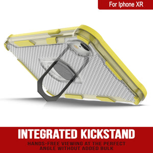 Funda PunkCase para iPhone XR [Serie Magnetix 2.0] Cubierta transparente de TPU protectora con soporte [Amarillo]