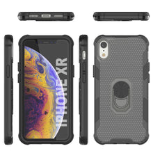 Load image into Gallery viewer, PunkCase para iPhone XR [Serie Magnetix 2.0] Funda transparente protectora de TPU con soporte [Negro]
