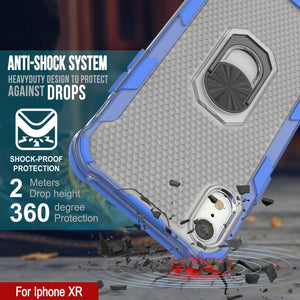 Funda PunkCase para iPhone XR [Serie Magnetix 2.0] Funda protectora transparente de TPU con soporte con patada [Azul]