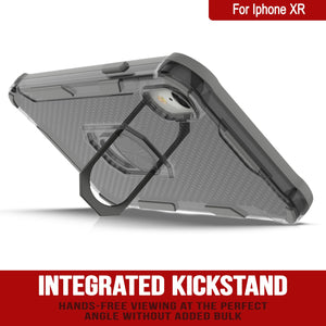 Funda PunkCase para iPhone XR [Serie Magnetix 2.0] Cubierta transparente protectora de TPU con soporte [Gris]