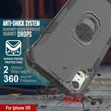Load image into Gallery viewer, PunkCase para iPhone XR [Serie Magnetix 2.0] Funda transparente protectora de TPU con soporte [Negro]
