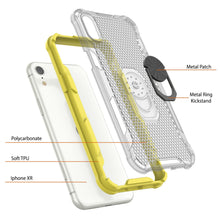 Load image into Gallery viewer, Funda PunkCase para iPhone XR [Serie Magnetix 2.0] Cubierta transparente de TPU protectora con soporte [Amarillo]
