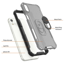 Load image into Gallery viewer, PunkCase para iPhone XR [Serie Magnetix 2.0] Funda transparente protectora de TPU con soporte [Negro]
