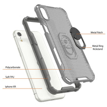 Cargar imagen en el visor de la galería, Funda PunkCase para iPhone XR [Serie Magnetix 2.0] Cubierta transparente protectora de TPU con soporte [Gris]
