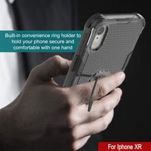 Load image into Gallery viewer, PunkCase para iPhone XR [Serie Magnetix 2.0] Funda transparente protectora de TPU con soporte [Negro]

