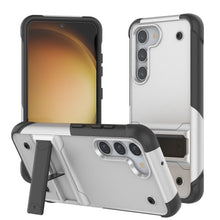 Load image into Gallery viewer, Carcasa Punkcase Galaxy S23+ Plus [Serie Reliance] Funda protectora híbrida de grado militar con soporte incorporado [Blanco-Negro]
