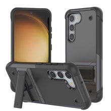 Load image into Gallery viewer, Funda Punkcase Galaxy S23+ Plus [Serie Reliance] Cubierta Híbrida Protectora de Grado Militar con Soporte Incorporado [gris-negro]

