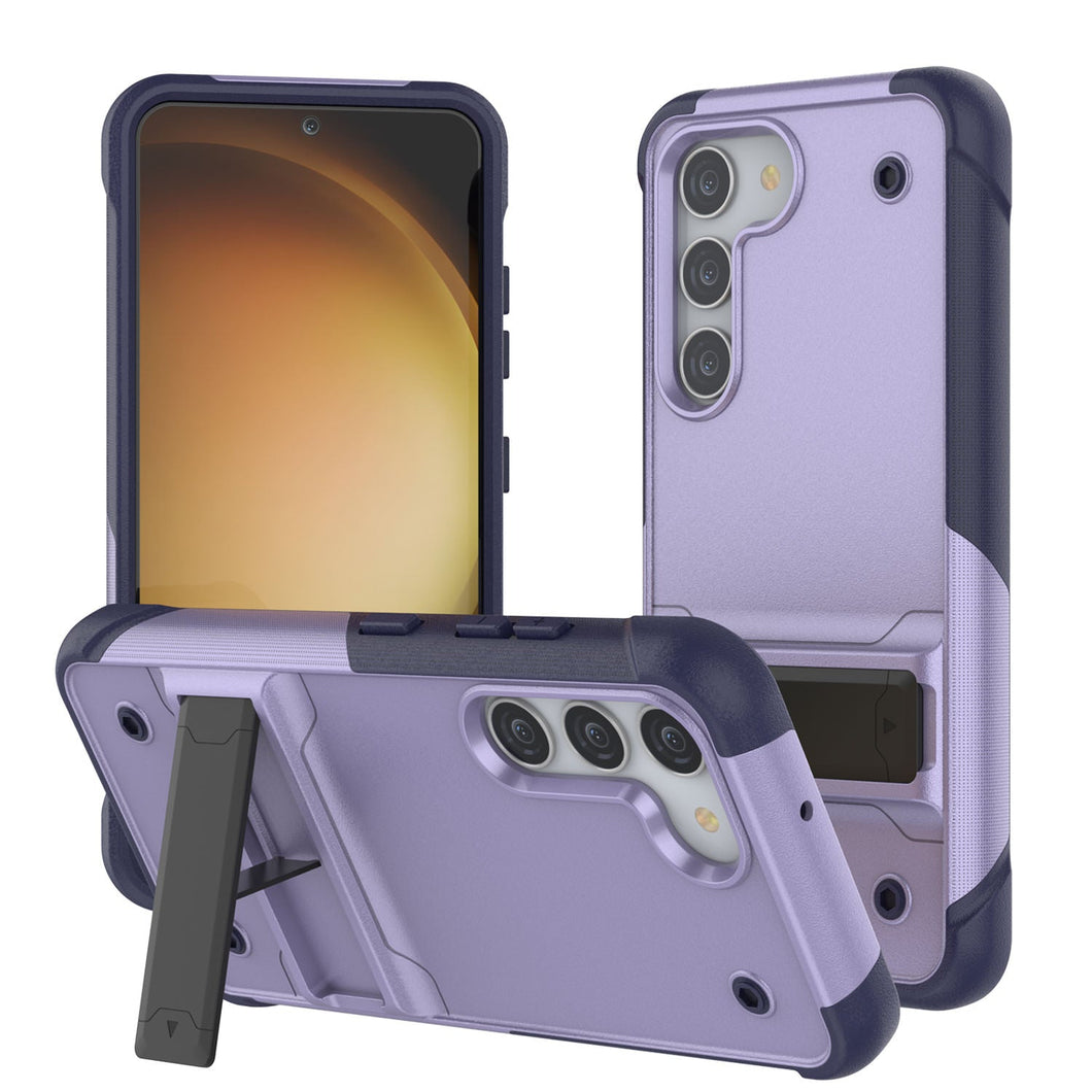 Funda Punkcase Galaxy S23+ Plus [Serie Reliance] Funda de protección híbrida de grado militar con soporte incorporado [Morado-Marino]