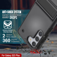 Load image into Gallery viewer, Funda Punkcase Galaxy S23+ Plus [Serie Reliance] Cubierta Híbrida Protectora de Grado Militar con Soporte Incorporado [gris-negro]
