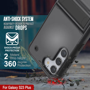 Funda Punkcase Galaxy S23+ Plus [Serie Reliance] Cubierta Híbrida Protectora de Grado Militar con Soporte Incorporado [gris-negro]