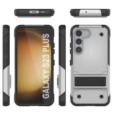 Load image into Gallery viewer, Carcasa Punkcase Galaxy S23+ Plus [Serie Reliance] Funda protectora híbrida de grado militar con soporte incorporado [Blanco-Negro]
