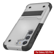 Load image into Gallery viewer, Carcasa Punkcase Galaxy S23+ Plus [Serie Reliance] Funda protectora híbrida de grado militar con soporte incorporado [Blanco-Negro]
