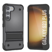 Load image into Gallery viewer, Funda Punkcase Galaxy S23+ Plus [Serie Reliance] Cubierta Híbrida Protectora de Grado Militar con Soporte Incorporado [gris-negro]
