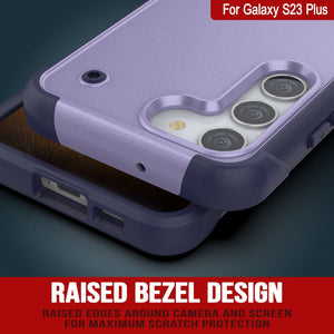 Funda Punkcase Galaxy S23+ Plus [Serie Reliance] Funda de protección híbrida de grado militar con soporte incorporado [Morado-Marino]