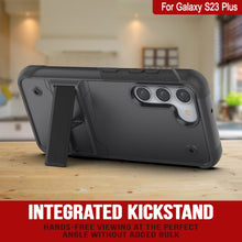 Load image into Gallery viewer, Funda Punkcase Galaxy S23+ Plus [Serie Reliance] Cubierta Híbrida Protectora de Grado Militar con Soporte Incorporado [gris-negro]
