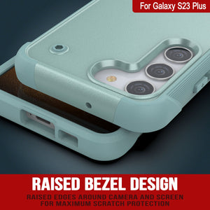 Punkcase Galaxy S23+ Plus Case [Serie de Confiabilidad] Funda Híbrida Protectora de Grado Militar con Soporte Incorporado [Verde]