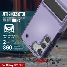 Cargar imagen en el visor de la galería, Funda Punkcase Galaxy S23+ Plus [Serie Reliance] Funda de protección híbrida de grado militar con soporte incorporado [Morado-Marino]
