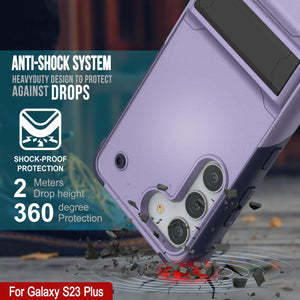 Funda Punkcase Galaxy S23+ Plus [Serie Reliance] Funda de protección híbrida de grado militar con soporte incorporado [Morado-Marino]