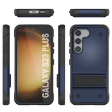 Cargar imagen en el visor de la galería, Punkcase Funda Galaxy S23+ Plus [Serie Reliance] Protectora Híbrida de Grado Militar con Soporte Incorporado [Azul Marino-Negro]
