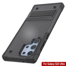 Cargar imagen en el visor de la galería, Funda para Galaxy S23 Ultra Punkcase [Serie Reliance] Protectora de Grado Militar Híbrida con Soporte Incorporado [Gris-Negro]
