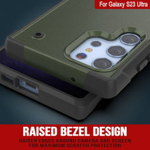 Cargar imagen en el visor de la galería, Punkcase Funda para Galaxy S23 Ultra [Serie Reliance] Cubierta protectora híbrida de grado militar con soporte incorporado [Verde Ejército-Negro]
