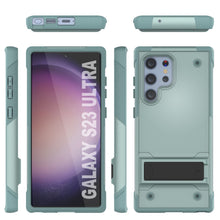 Cargar imagen en el visor de la galería, Funda Punkcase Galaxy S23 Ultra [Serie Reliance] Protector Híbrido de Grado Militar Con Soporte Incorporado [Verde]
