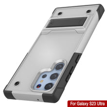 Cargar imagen en el visor de la galería, Funda Punkcase Galaxy S23 Ultra [Serie Reliance] Protectora Híbrida de Grado Militar con Soporte Incorporado [Blanco-Negro]
