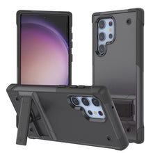 Cargar imagen en el visor de la galería, Funda para Galaxy S23 Ultra Punkcase [Serie Reliance] Protectora de Grado Militar Híbrida con Soporte Incorporado [Gris-Negro]
