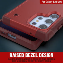 Cargar imagen en el visor de la galería, Funda Punkcase Galaxy S23 Ultra [Serie Reliance]: Cubierta protectora híbrida de grado militar con soporte incorporado [Rojo-Rosa]
