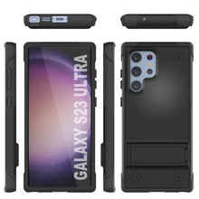 Cargar imagen en el visor de la galería, Punkcase Galaxy S23 Ultra Funda [Serie Reliance] Cubierta Militar Híbrida Protectora de Grado Militar con Soporte Incorporado [Negro].
