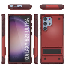 Cargar imagen en el visor de la galería, Funda Punkcase Galaxy S23 Ultra [Serie Reliance]: Cubierta protectora híbrida de grado militar con soporte incorporado [Rojo-Rosa]
