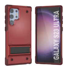 Cargar imagen en el visor de la galería, Funda Punkcase Galaxy S23 Ultra [Serie Reliance]: Cubierta protectora híbrida de grado militar con soporte incorporado [Rojo-Rosa]
