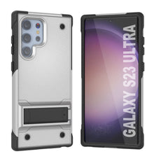 Cargar imagen en el visor de la galería, Funda Punkcase Galaxy S23 Ultra [Serie Reliance] Protectora Híbrida de Grado Militar con Soporte Incorporado [Blanco-Negro]
