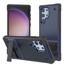 Cargar imagen en el visor de la galería, Funda para Galaxy S23 Ultra de Punkcase [Serie Reliance]. Cubierta protectora híbrida de grado militar con soporte integrado [Navy-Black].
