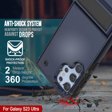 Cargar imagen en el visor de la galería, Funda para Galaxy S23 Ultra de Punkcase [Serie Reliance]. Cubierta protectora híbrida de grado militar con soporte integrado [Navy-Black].
