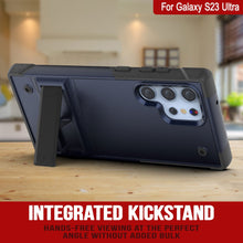 Cargar imagen en el visor de la galería, Funda para Galaxy S23 Ultra de Punkcase [Serie Reliance]. Cubierta protectora híbrida de grado militar con soporte integrado [Navy-Black].
