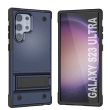 Cargar imagen en el visor de la galería, Funda para Galaxy S23 Ultra de Punkcase [Serie Reliance]. Cubierta protectora híbrida de grado militar con soporte integrado [Navy-Black].
