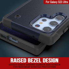 Cargar imagen en el visor de la galería, Funda para Galaxy S23 Ultra de Punkcase [Serie Reliance]. Cubierta protectora híbrida de grado militar con soporte integrado [Navy-Black].
