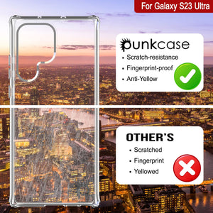 Funda PunkCase Galaxy S23 Ultra [Serie de acrílico transparente] para Galaxy S23 Ultra 5G (6.8") (2023) [Transparente]
