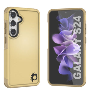 Funda PunkCase Galaxy S24, [Serie Spartan 2.0] Cubierta Resistente Transparente de Alta Resistencia [Amarilla]