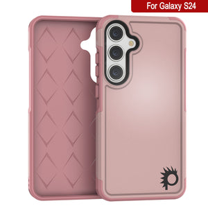 Funda PunkCase para Galaxy S24, [Serie Spartan 2.0] Funda resistente clara y robusta [Rosa]