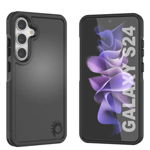 Funda PunkCase Galaxy S24, [Serie Spartan 2.0] Cubierta transparente resistente y robusta [Negro]