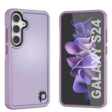 Cargar imagen en el visor de la galería, PunkCase Galaxy S24 Funda, [Serie Spartan 2.0] Funda Transparente Resistente y Resistente [Lila]
