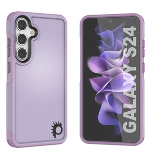 PunkCase Galaxy S24 Funda, [Serie Spartan 2.0] Funda Transparente Resistente y Resistente [Lila]