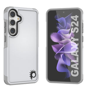 Funda PunkCase Galaxy S24, [Serie Spartan 2.0] Cubierta Clara Resistente y Robusta [Blanca]