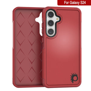 Funda para Galaxy S24 PunkCase, [Serie Spartan 2.0] Cubierta Resistente y Resistente Transparente [Rojo]